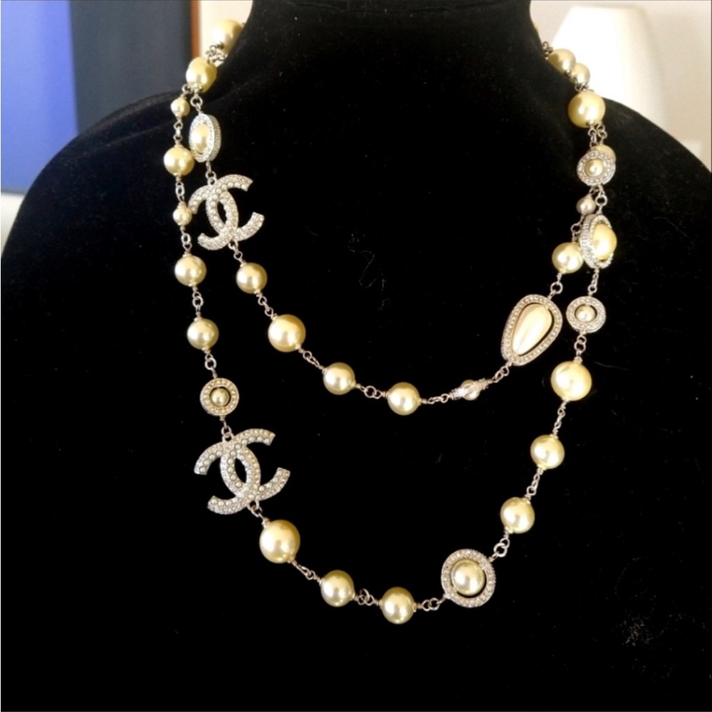 Chanel Authentic Long Faux Pearl Necklace